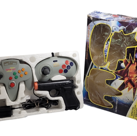 Power Player Super Joy III Famiclone Video Game Console 76 Built-in Games In Box